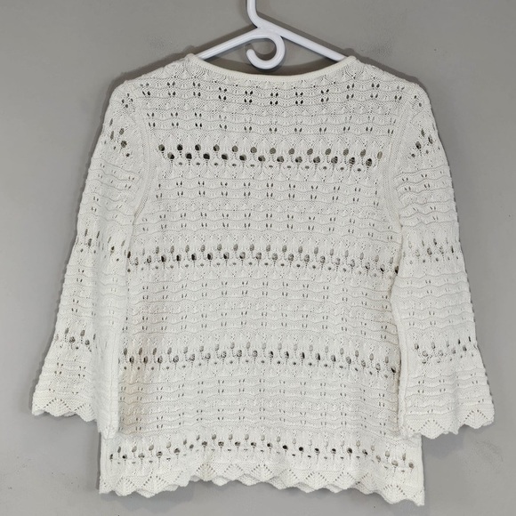 Ted Baker White Crochet Embroidred Knit Top Sz. 2 - Picture 8 of 10